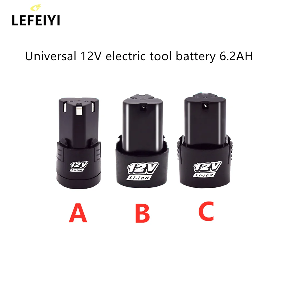 

High Capacity 12V 6200mAh Universal Rechargeable Battery for Power Tools Electric Screwdriver Electric Drill Li-ion Battery