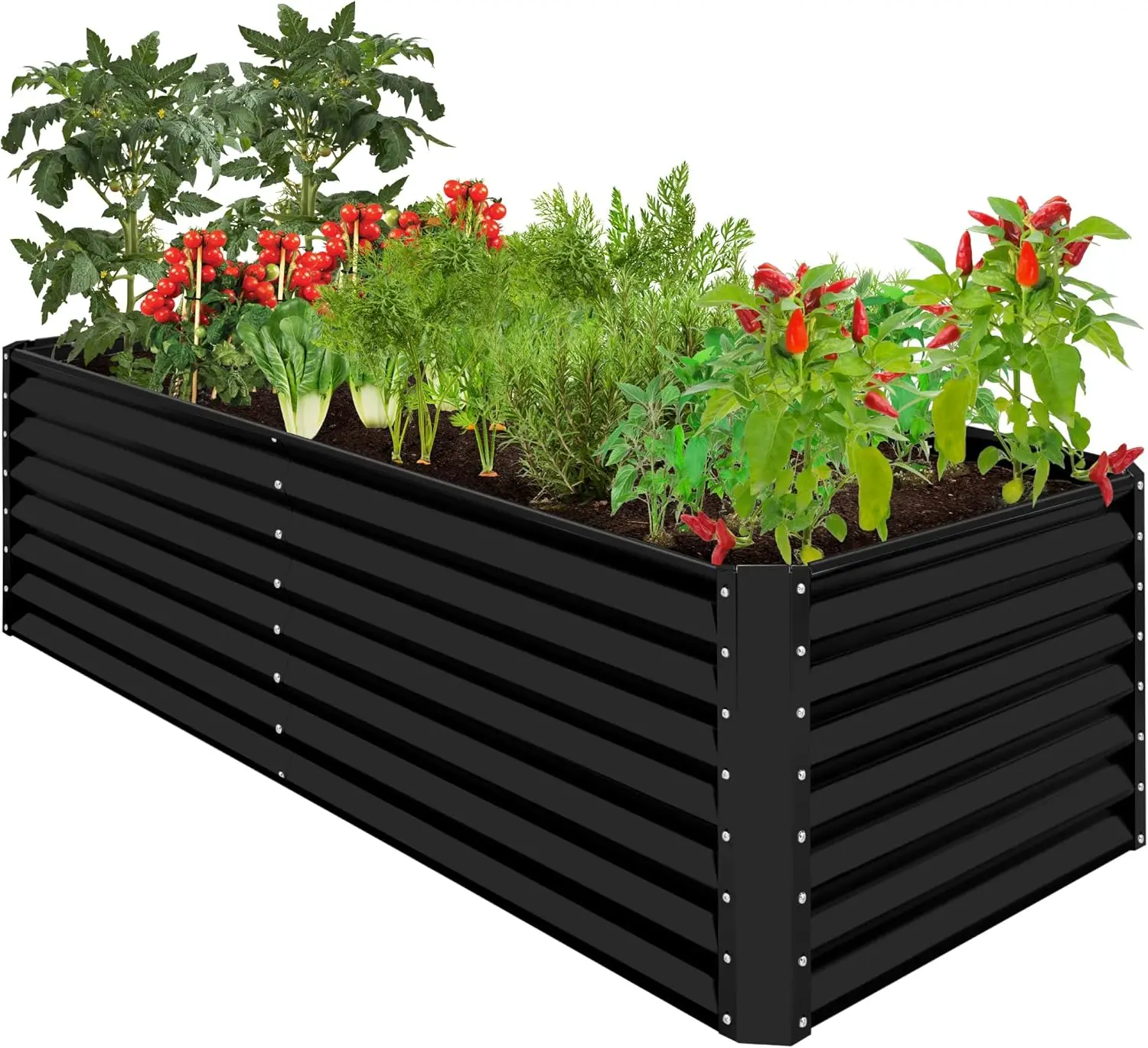 

8x4x2ft Metal Raised Garden Bed Planter Box for Plants, Vegetables, Flowers, Herbs