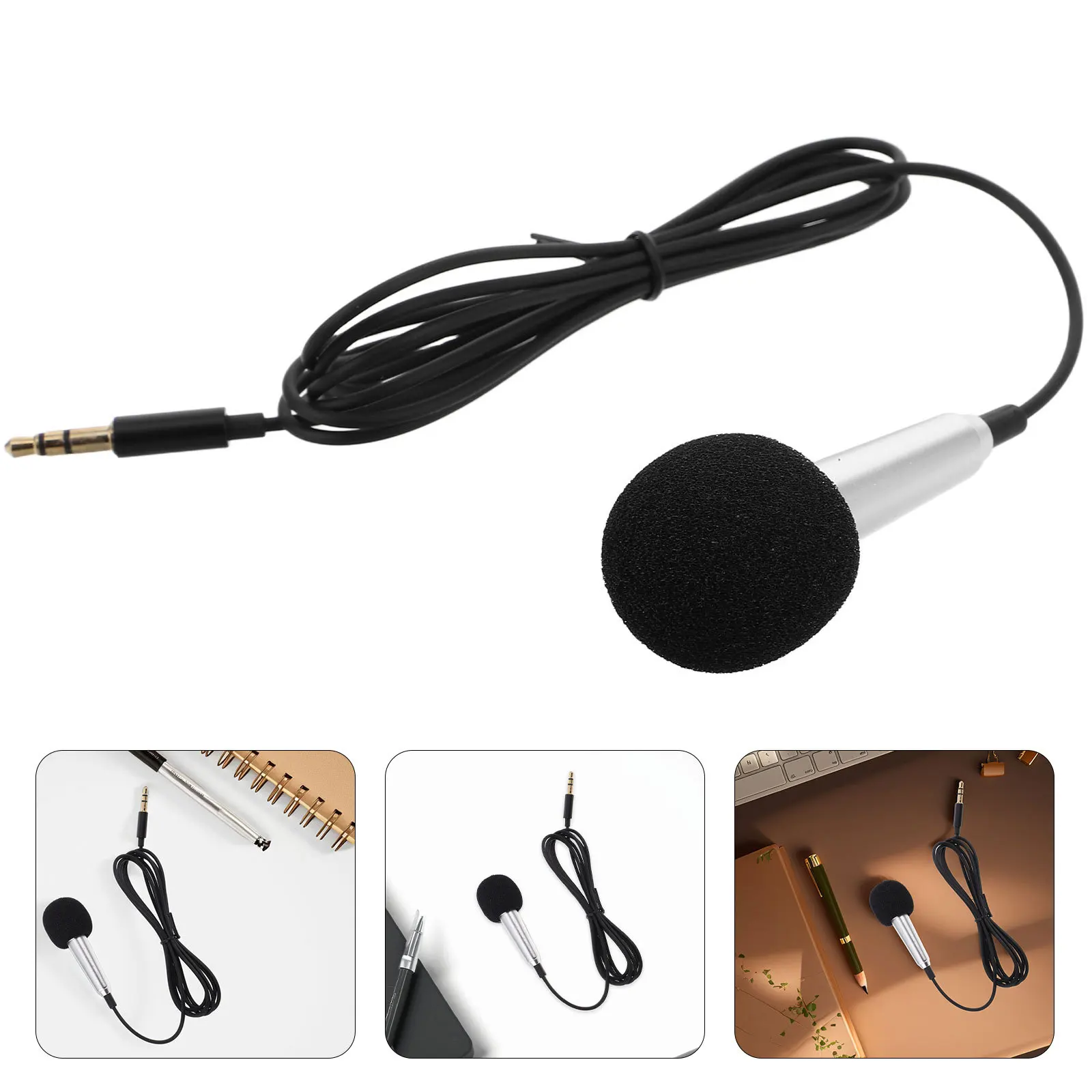 Microfono compatto argento per dispositivi mobili - Microfono compatibile per la registrazione vocale Karaoke e smartphone in streaming live