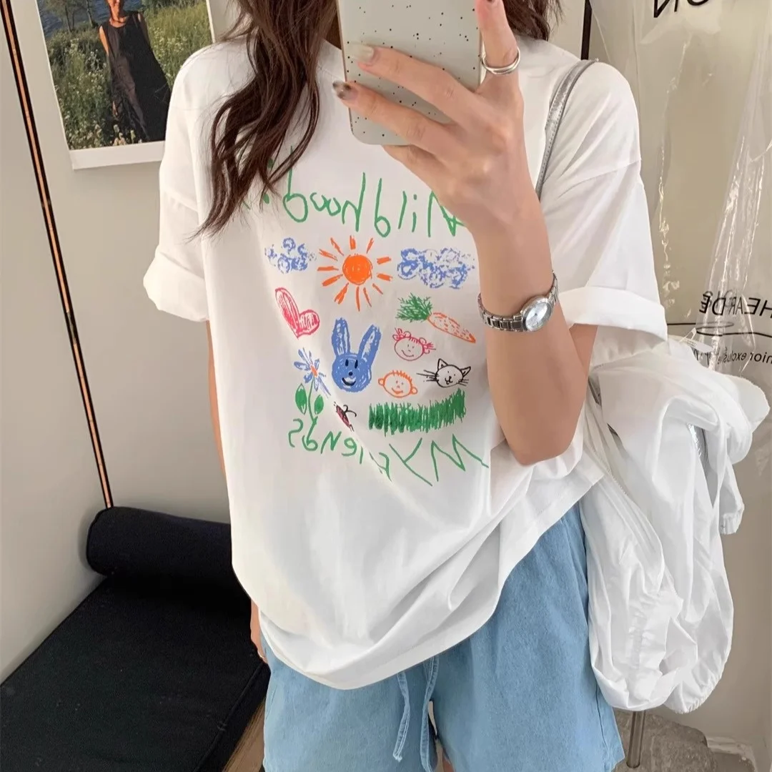 T-shirt à manches courtes pour femmes, imprimé floral Vintage, col rond, confortable, respirant, déc