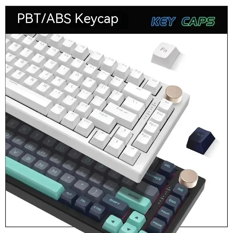 Vgn N75 Pro لوحة مفاتيح الألعاب اللاسلكية بلوتوث السلكية 2.4g Hotswap عدم الاتصال RGB لوحة المفاتيح الميكانيكية لملحقات ألعاب الكمبيوتر