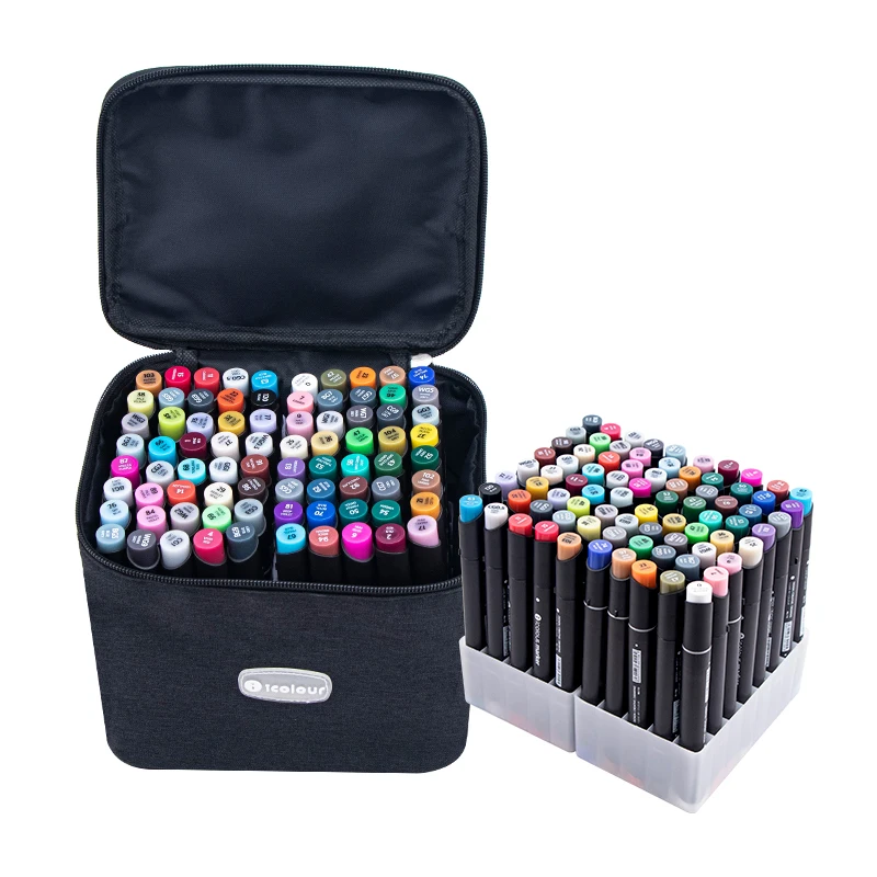 Icolour 80 Colors Markers Set Student Animation Drawing Design Oil-based Double-ended