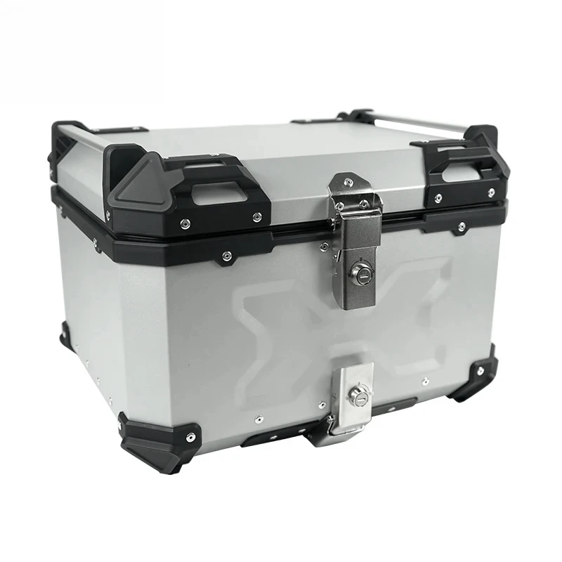 

Factory Hot Selling F2-MOTO 55L-X Silver Aluminum Alloy Top Box Used Motorcycle and Vehicle Tail Installation