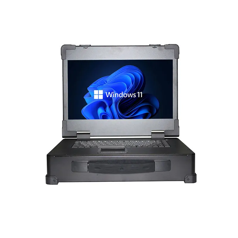 

15.6 inch I3/ I5 / I7 industrial portable computer chassis 2 PCI /PCIE slots Rugged laptop industrial grade computer