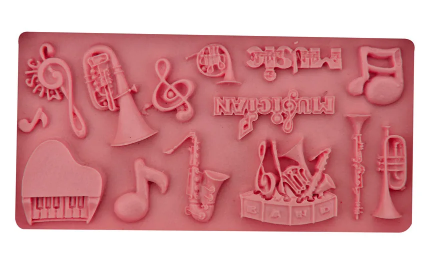 Musical Instruments Piano Trumpet Soft Silicone Fondant Cake Mold Chocolate Making Baking Decoration Tool DIY Resin Art Mould