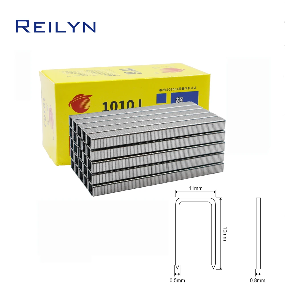 Reilyn 1000PCS 20Ga.Air Nail Gun 1010J Staples 10x11mm Pneumatic Gun Nails for Upholstery Frame Fixing