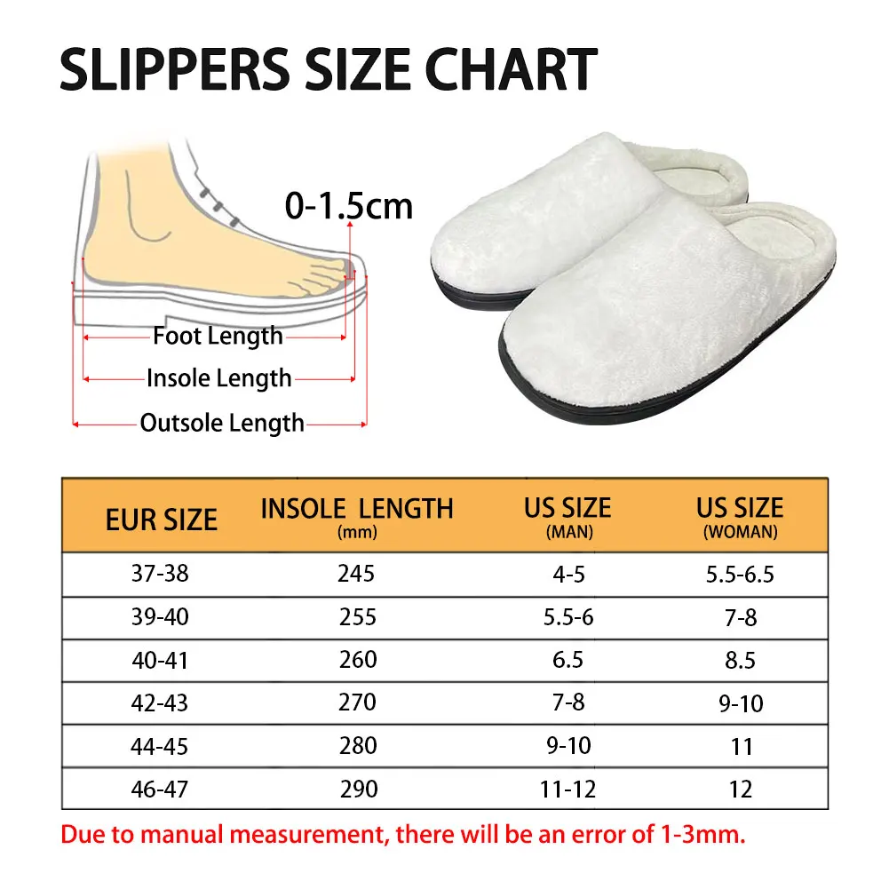 Horror Movie Design Winter Men's Indoor Cotton Slippers Casual Flats Warm Footwear Dropshipping Non-Slip Couple Women Home Shoes