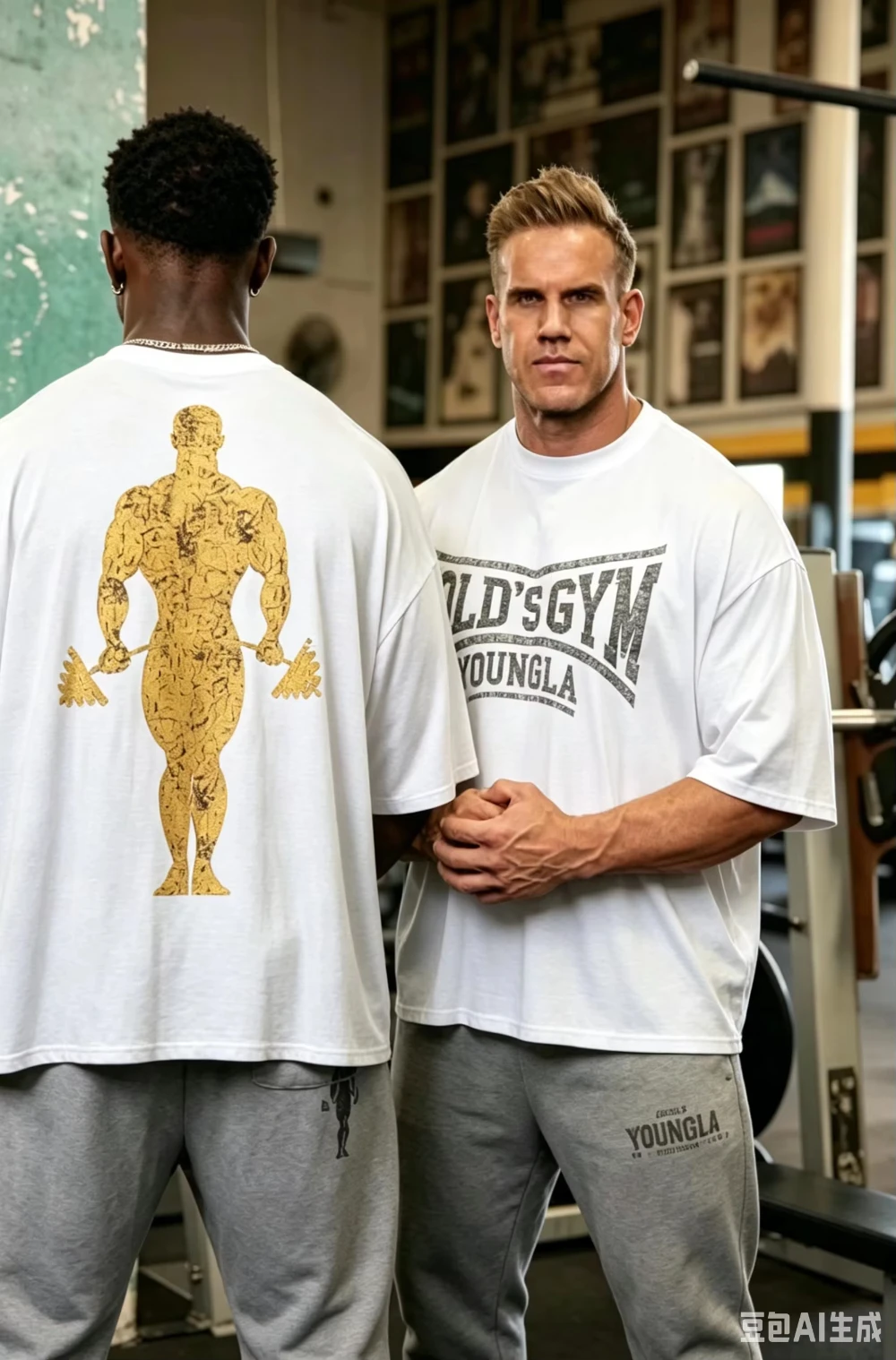 Sommer 2026 Herren Oversized Vintage Rissiges Grafik-Baumwoll-T-Shirt mit kurzen Ärmeln für Fitness, Bodybuilding, Workout und Freizeit – Detail 6