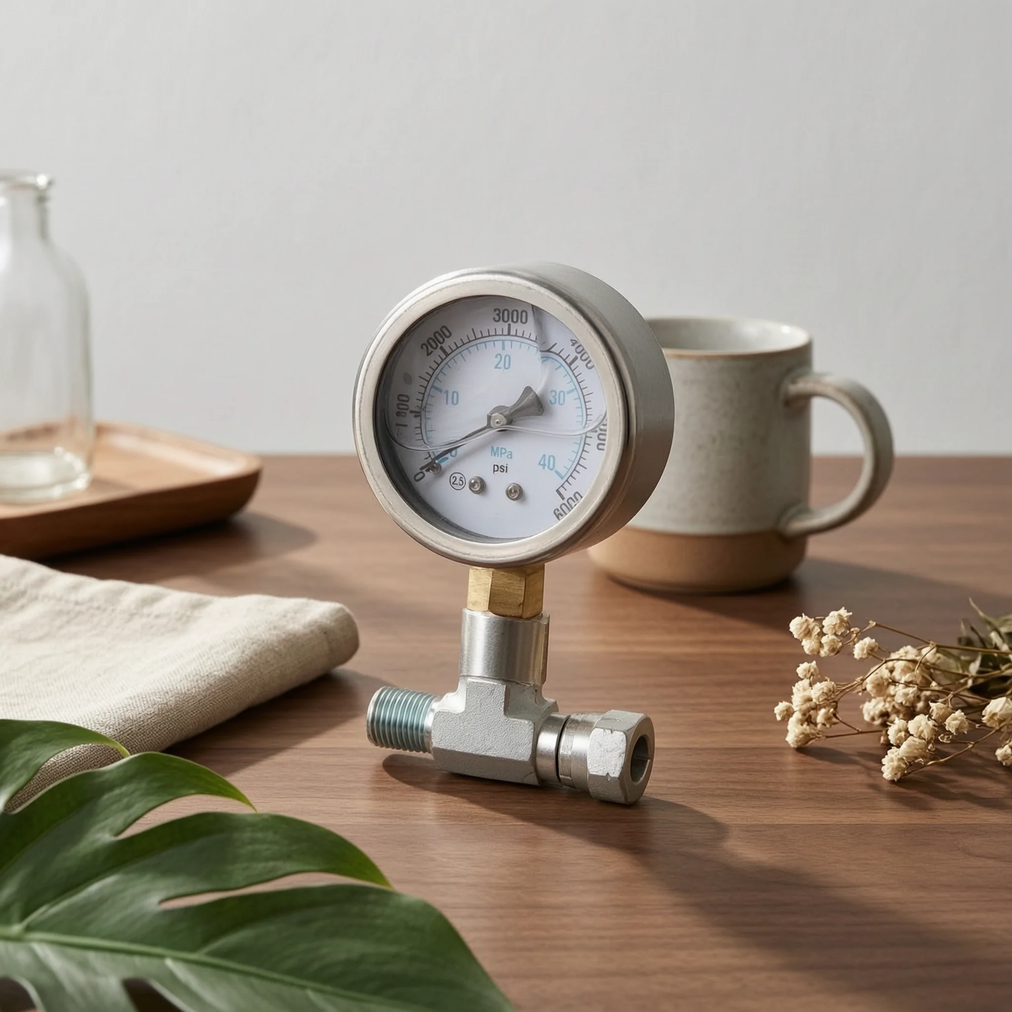 Hydraulic Pressure Gauge Tee Fitting Silver Metal Airless Spray Machine Fitting Industrial Hardware Threaded Male End