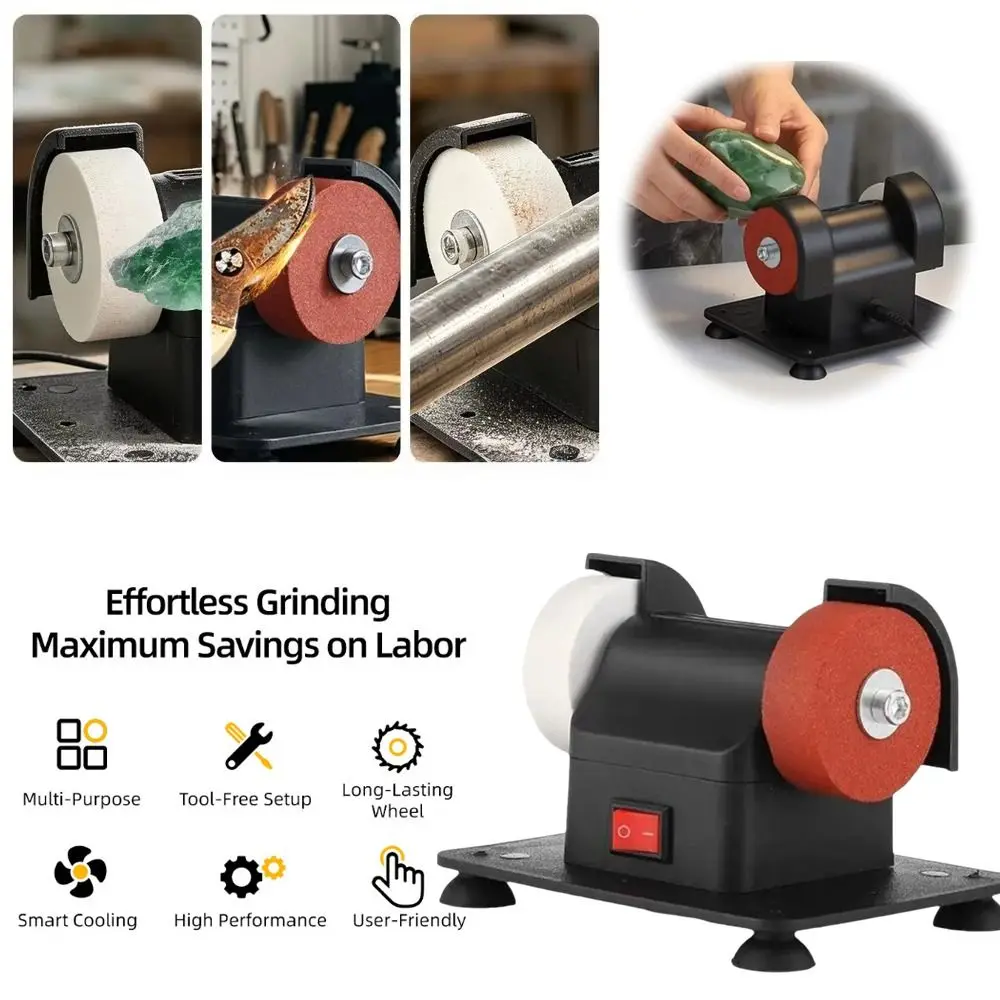 Suction Cup Household Small Grinding Wheel Machine Shock Absorption Non-slip Tabletop Grinding Polishing Machine Stable