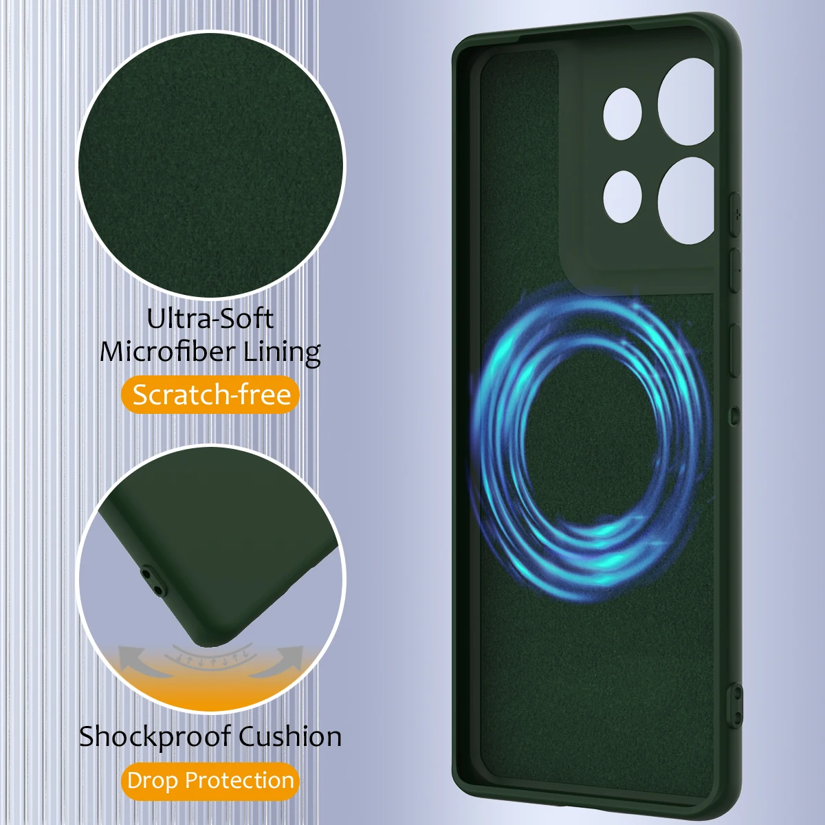 For MOTO Edge50Neo Case Liquid Silicone Magsafe Magnetic Wireless Charging Cover for Motorola G75 Edge 40 Pro 50 Fusion Ultra