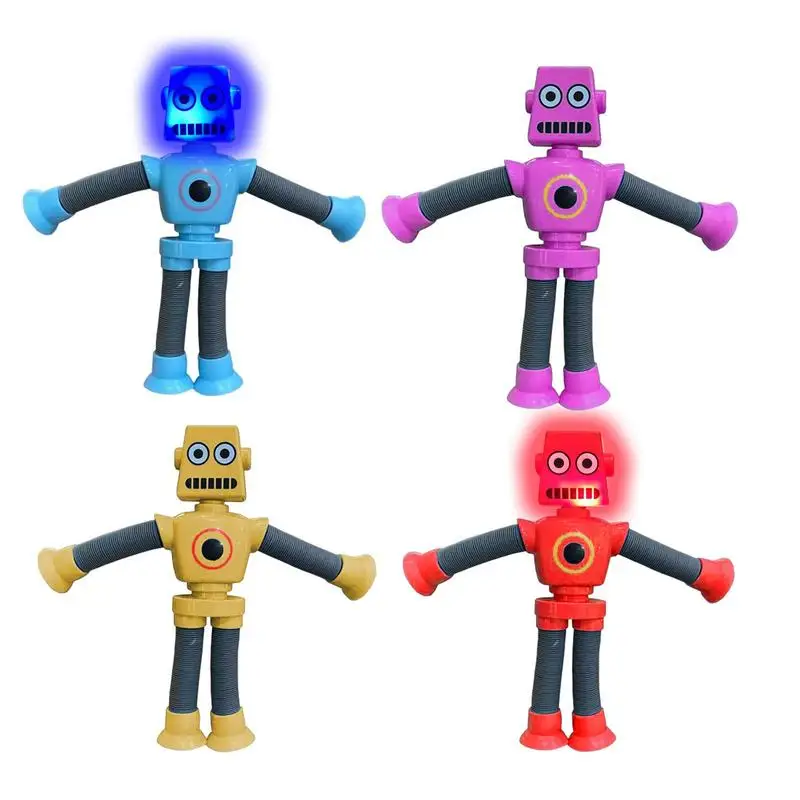 

Telescopic Suction Cup Robots Toy Shape Changing Pulling Arms Leggs Robots LED Light Educational Suction Cup Toy for Boys Girls