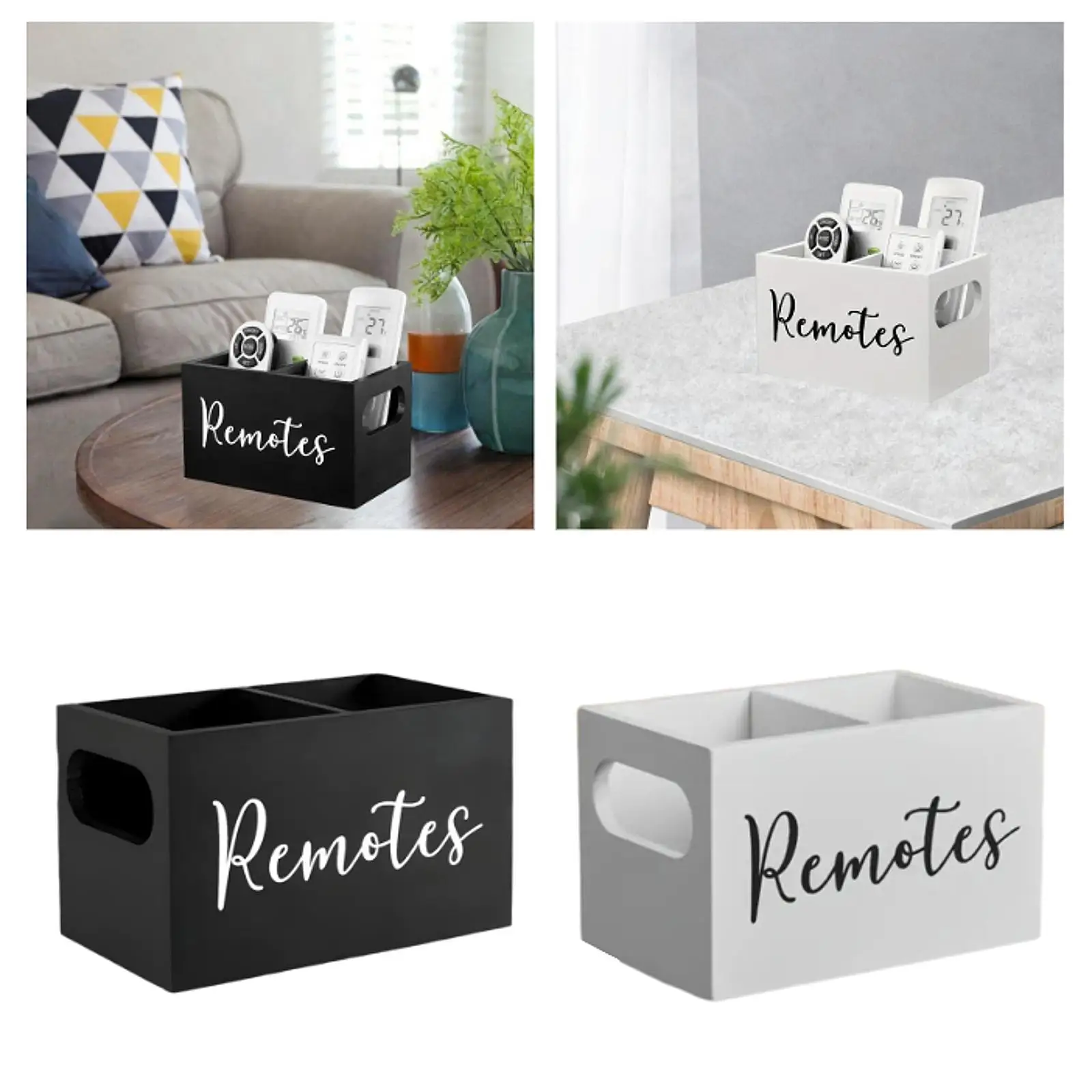 حامل جهاز التحكم عن بعد صندوق التحكم عن بعد 2 مقصورة منظم العلبة عن بعد لمنضدة الليل وغرفة المعيشة وطاولة السرير وأريكة المكتب #4