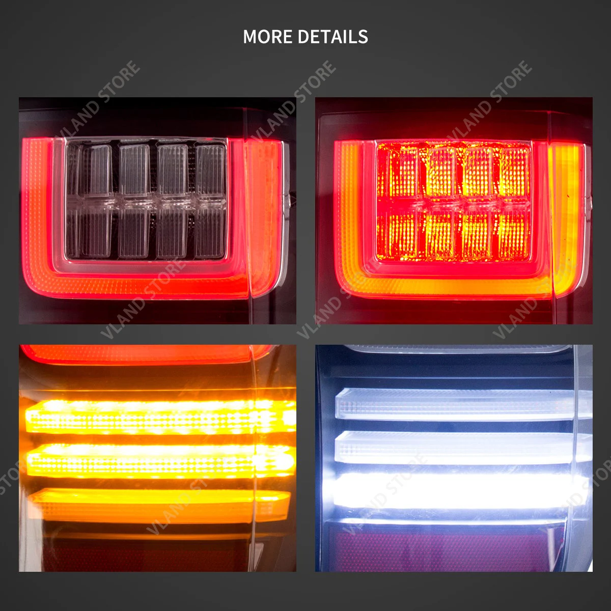 12-22 Ranger 1th Gen (T6/P375) Vland LED Tail Lights With Sequential Turn Signal (Not Fit For US Models)