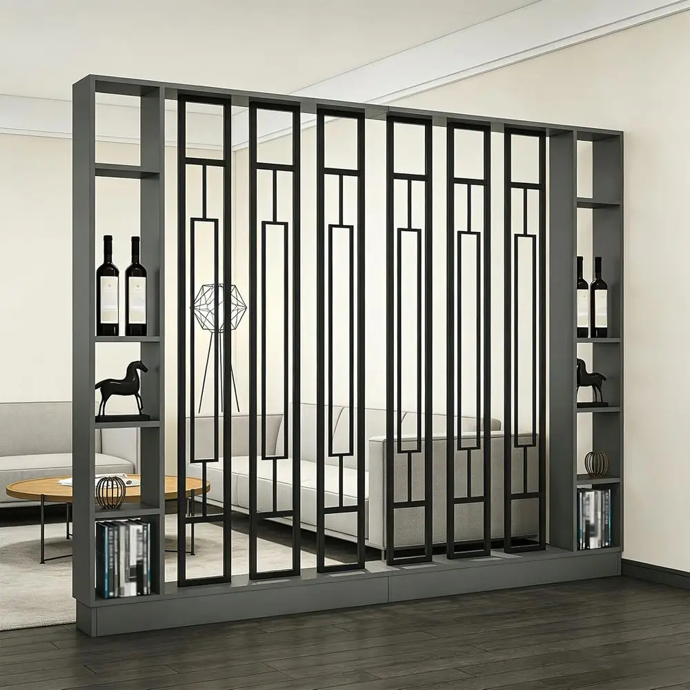 

Wall Room Divider with Shelves, Entrance Hall Partition Sn Column loor to Ceiling - reestanding Room Divider with Storage Shel (