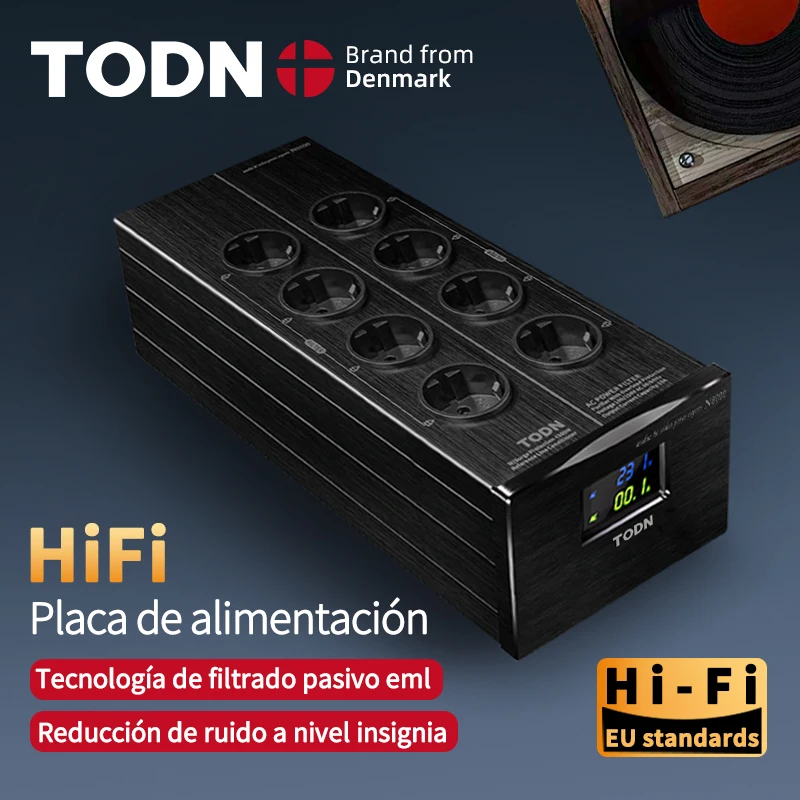 HiFi Power Filter, Anti-Impressão, Purificador de Poder Áudio, Lightning Protection, EU Dedicated Strip