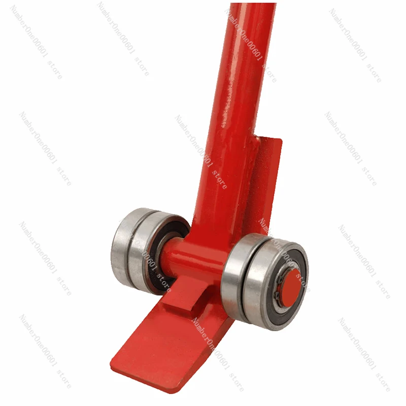 Heavy Duty Wheeled Flat Head Pulley Lifting Crowbar Thickened Seamless Steel Pipe Bearing Crowbar Lifting and Handling Equipment