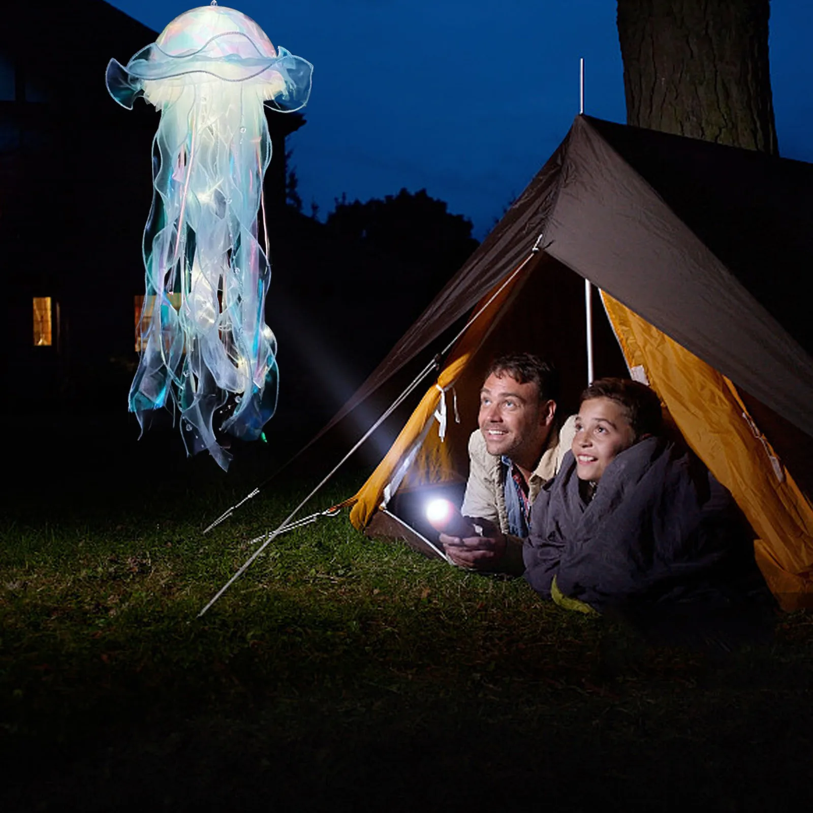 Luz nocturna de Medusa colorida, lámpara de techo con brillo de sirena, decoraciones de ambiente brillante para fiesta de cumpleaños bajo el mar, 2024