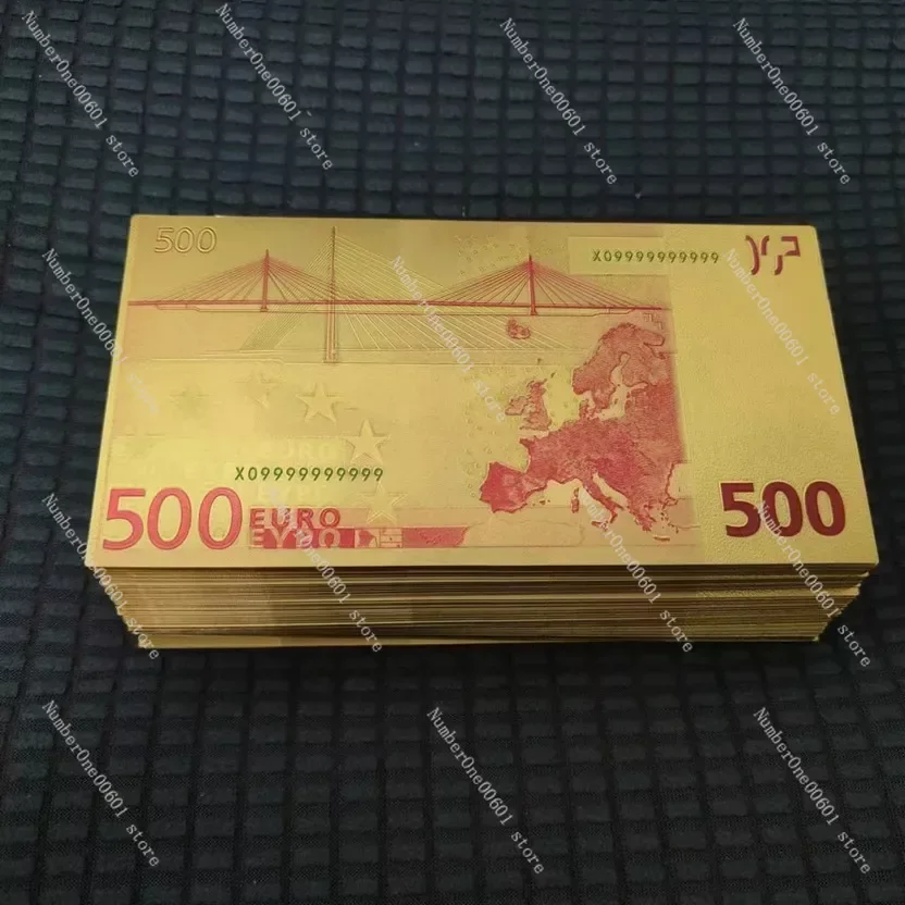 20/50/100pcs 500 EUR Gold Banknotes In 24K Gold Fake Money for Collection Gold Copy Currency Bill Money Collection