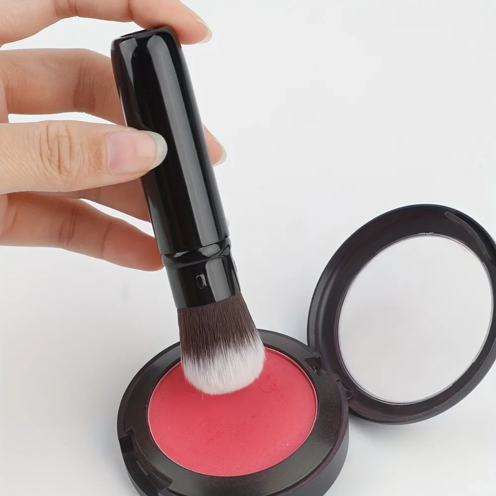 Mini pennello per trucco Tubo in alluminio retrattile con setole morbide per fondotinta in polvere per fard Strumento di bellezza adatto ai viaggi ​