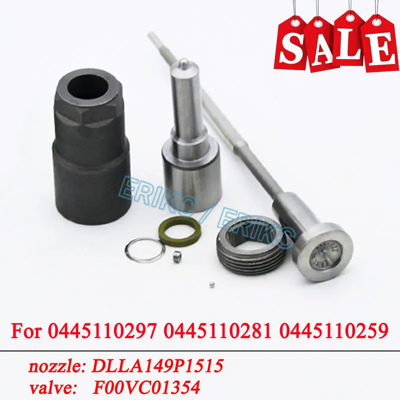 

0445110297 0445110281 0445110259 Diesel Injector Repair Kit Nozzle DLLA149P1515 0433171936 Valve F00VC01354 for CITROEN 96542405