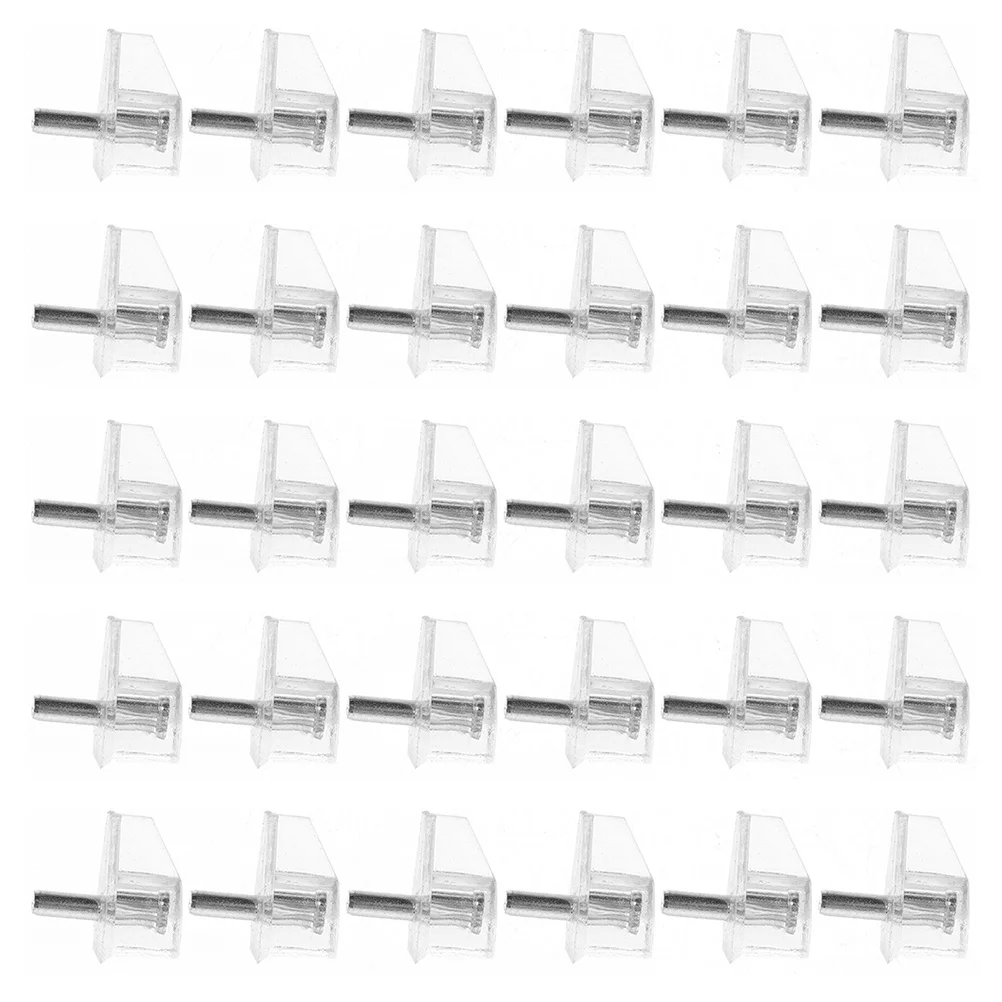 หมุดพลาสติกใสสำหรับรองรับชั้นวางของ 50 ชิ้น ตัวยึดตู้แบบใส หมุดเปลี่ยนสำหรับชั้นวางหนังสือและเฟอร์นิเจอร์