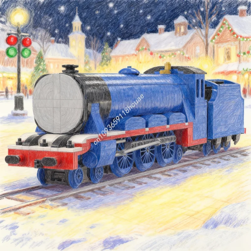 

Новая обновленная модель поезда Гордон (Большая локомотивная машина) из серии MOC, 1218 деталей, конструктор, архитектурные блоки, рождественский подарок, игрушки для детей