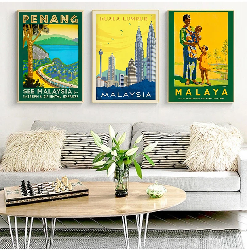 말레이시아 페낭 비치 카라 룸푸르 여행 캔버스 회화 빈 - Home Decor Malaysia 리뷰 및 가격