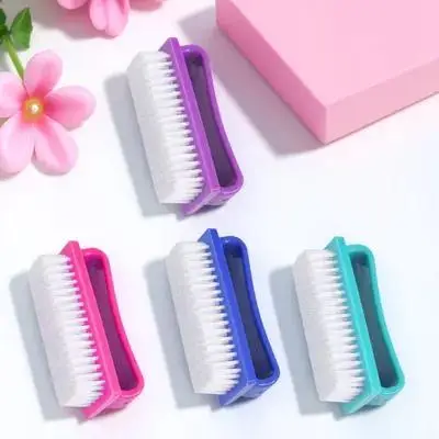 4 pezzi spazzola per unghie strumento per nail art di alta qualità manico liscio impugnatura comoda spazzola per la rimozione della polvere e dello sporco delle unghie