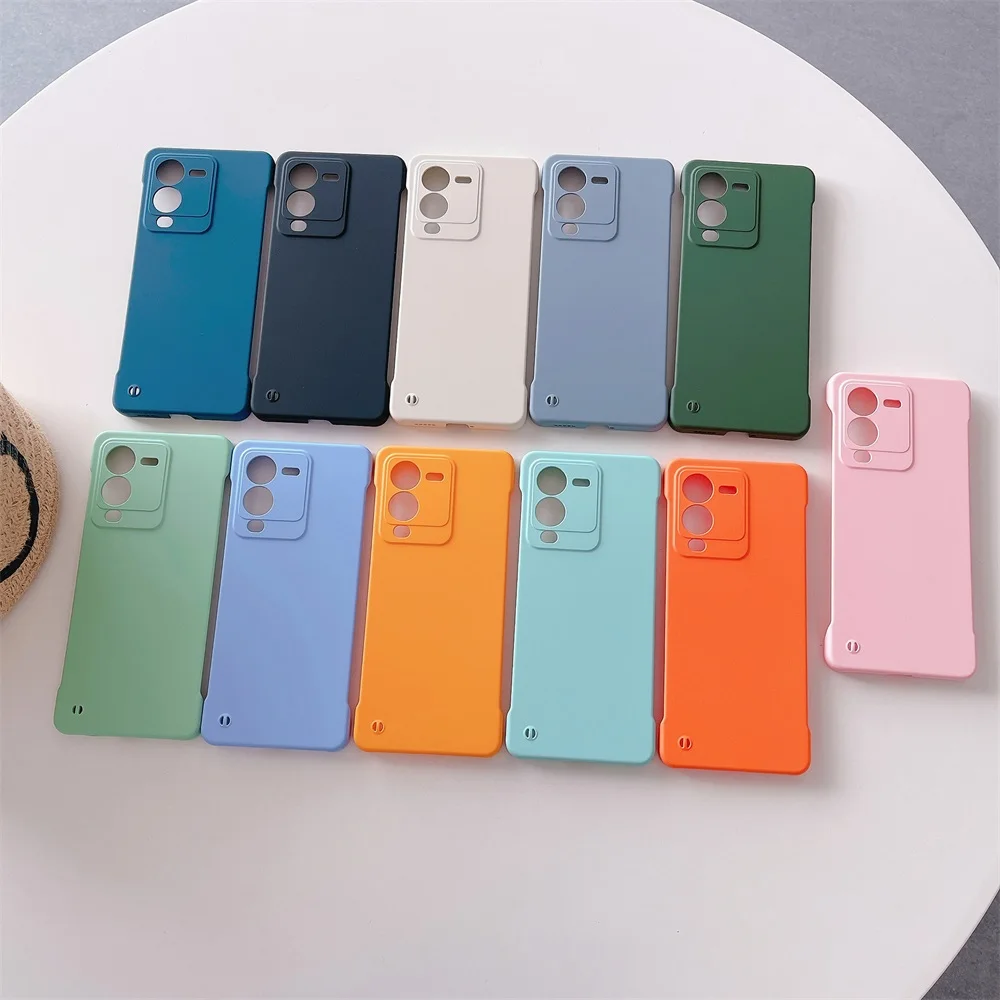 Candy Color Frameless Matte Case For vivo S15 V23 S12 S10 Pro S15e S10e V23e 5G Slim Hard PC Shockproof Bumper Cover