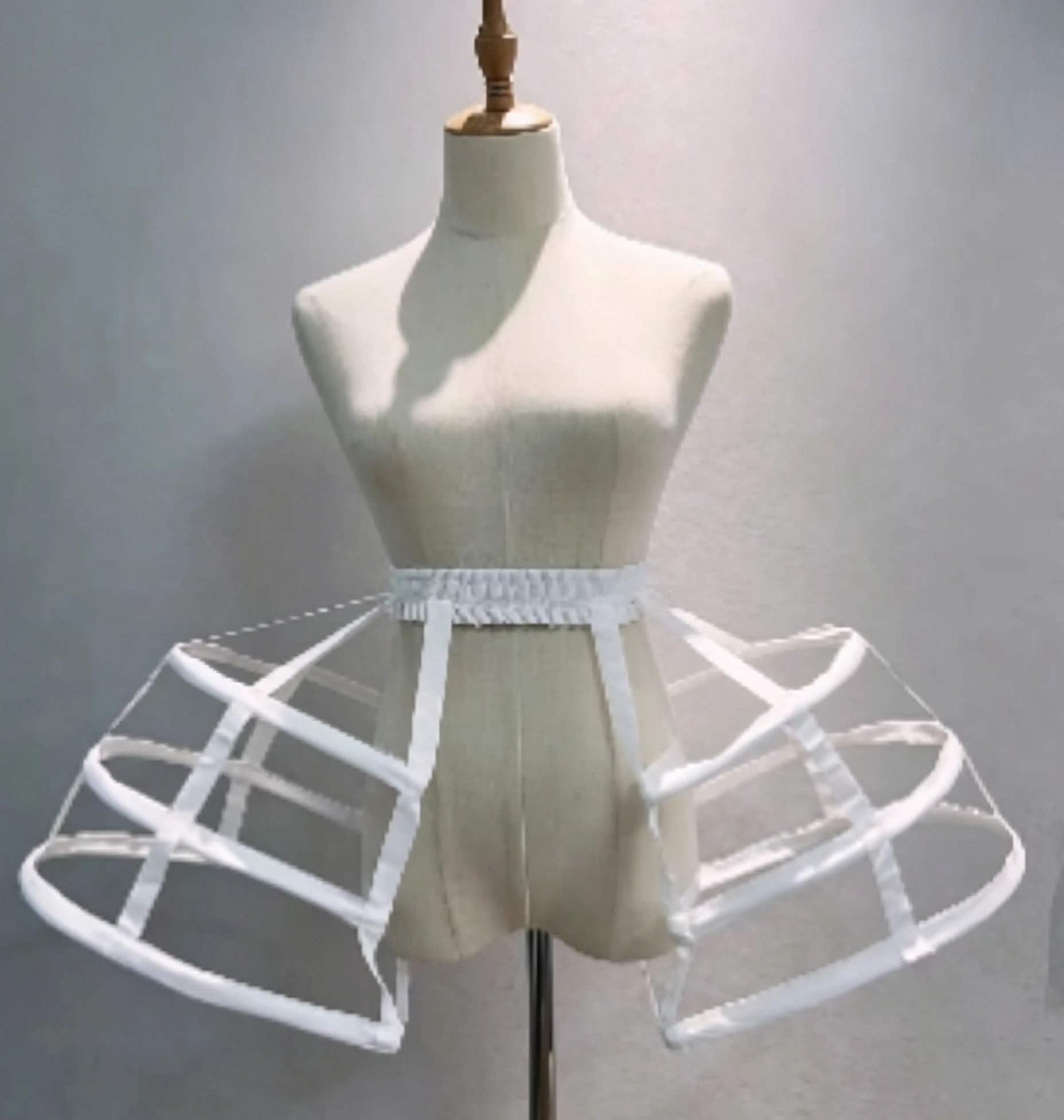 Lolita Short Black and White Ribbon Three Layer Adjustable Ball Banquet Birdcage Skirt Support 2026 New