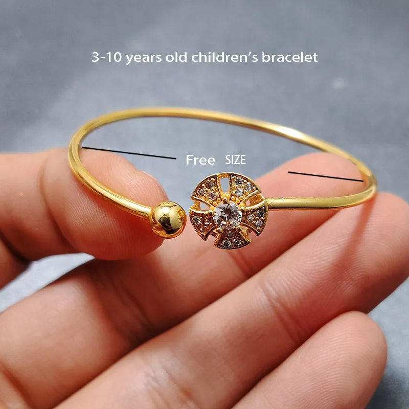 20 Styles Dubai Gold Color Baby Bangles For Kids Baby Promotion Sale Child Birthday Gifts Children'S Bracelets