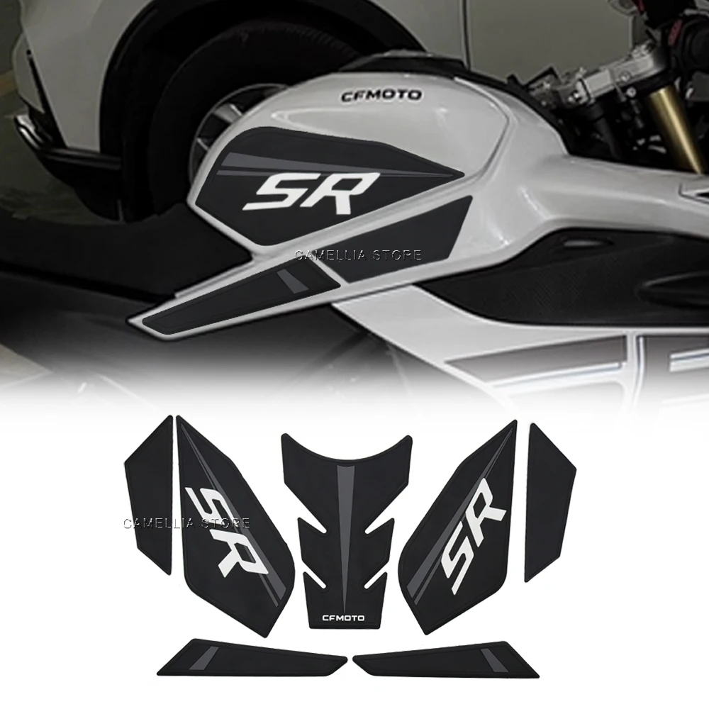 

Motorcycle Fuel Tank Pad Anti-Slip Side 450sr Waterproof Black White Motorcycle Fuel Tank pad Sticker for CFMOTO 450SR