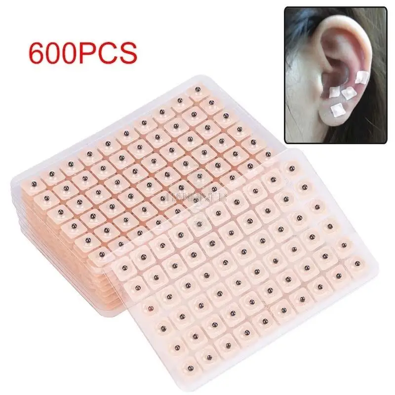 600Pcs/lot Magnets Plated Seeds Sticker Paste Bean Ear massage seed for Acupoint Therapy Auricular Acupuncture