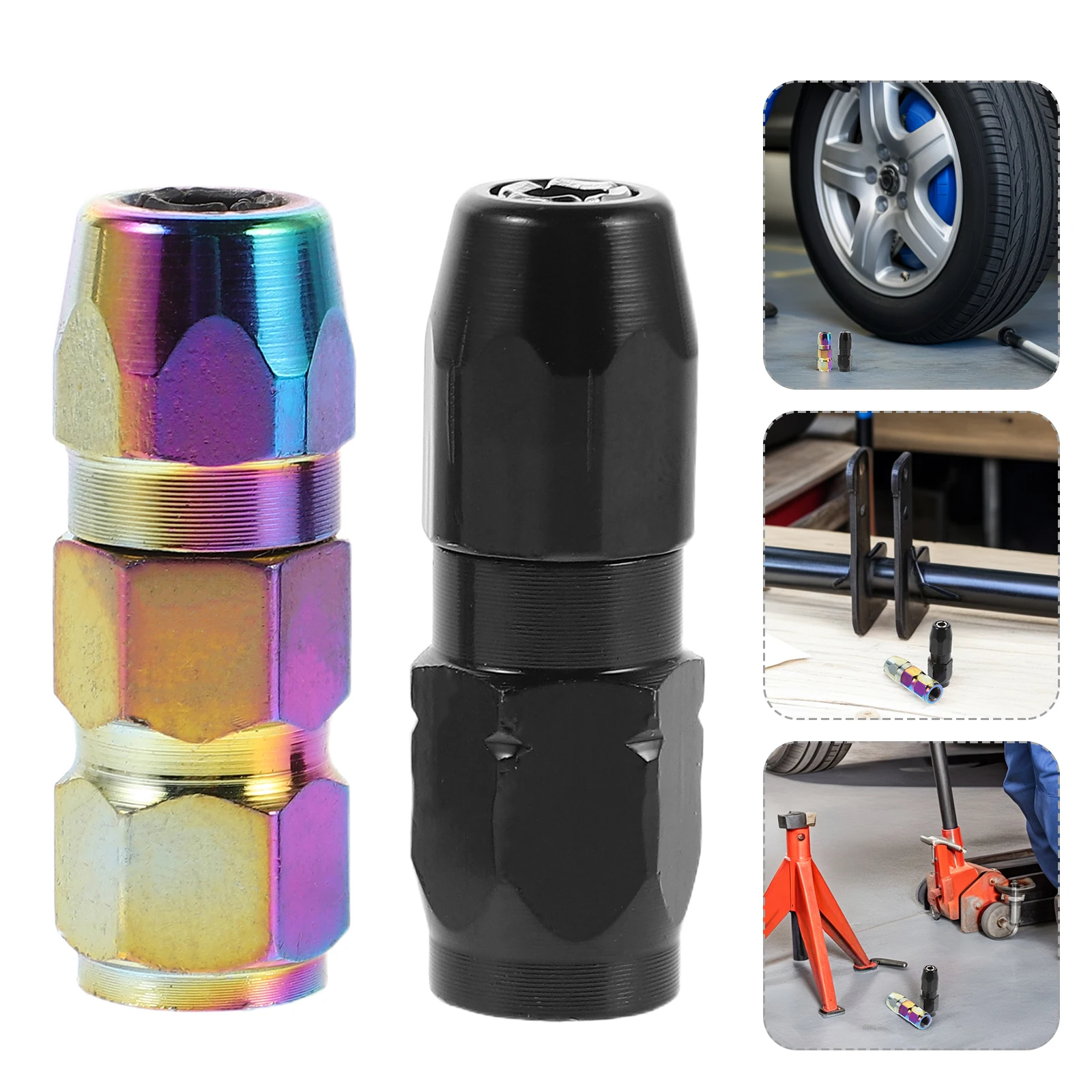 

2pcs Flat Mouth Grease Gun Nozzle Adapter Metal Leak-Proof Design Automotive Replacement Parts Flatlock Connection Grease