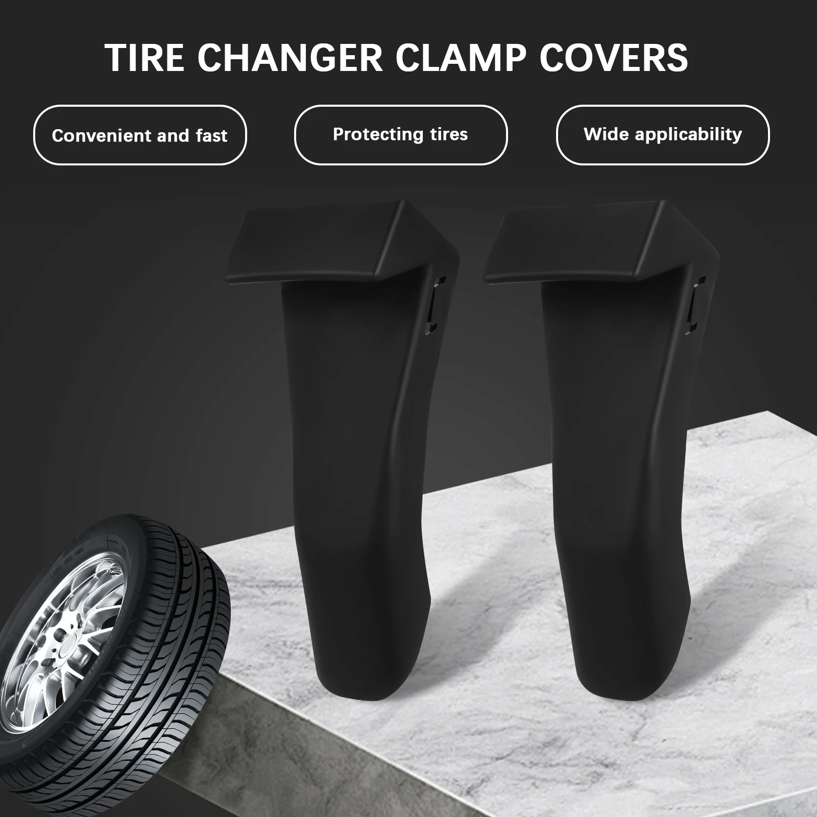 

4pcs Tire Changer Jaw Protectors Scratch Resistant Clamp Covers Durable Fast Installation Tire Demount Clamp Accessories