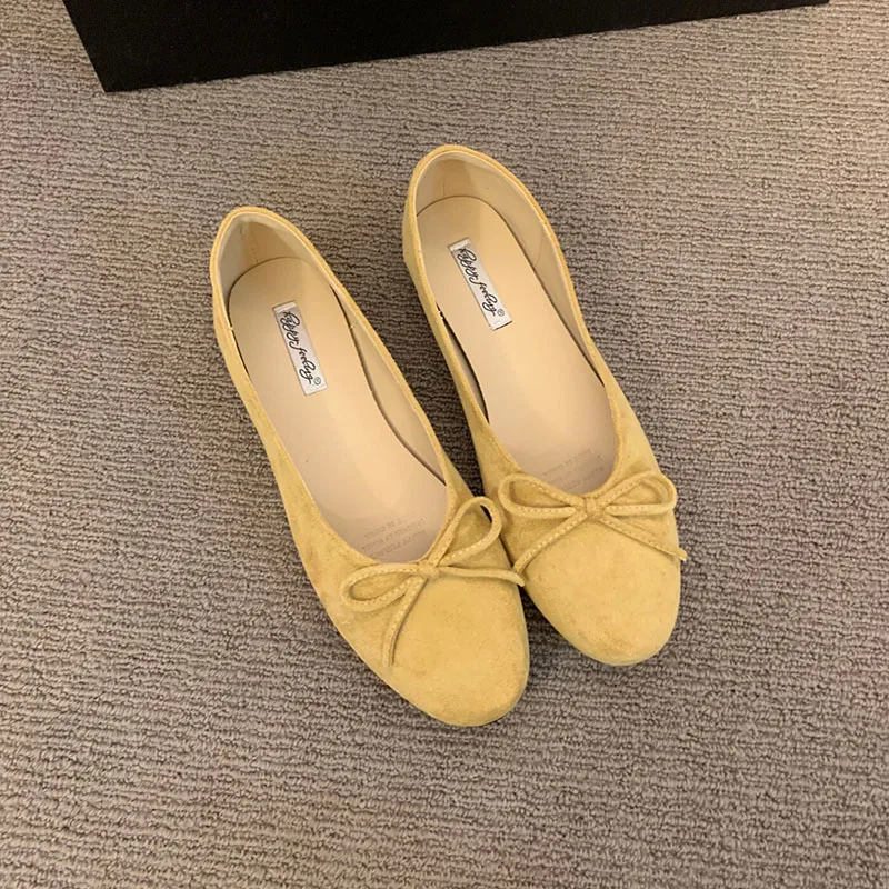 Weiche, modische Damen-Flats mit runder Zehenpartie, flache Schuhe mit Schleifenknoten, elegante Ballerinas für Damen, Slip-On-Schuhe, neu für Frühling und Herbst. – Detail 8