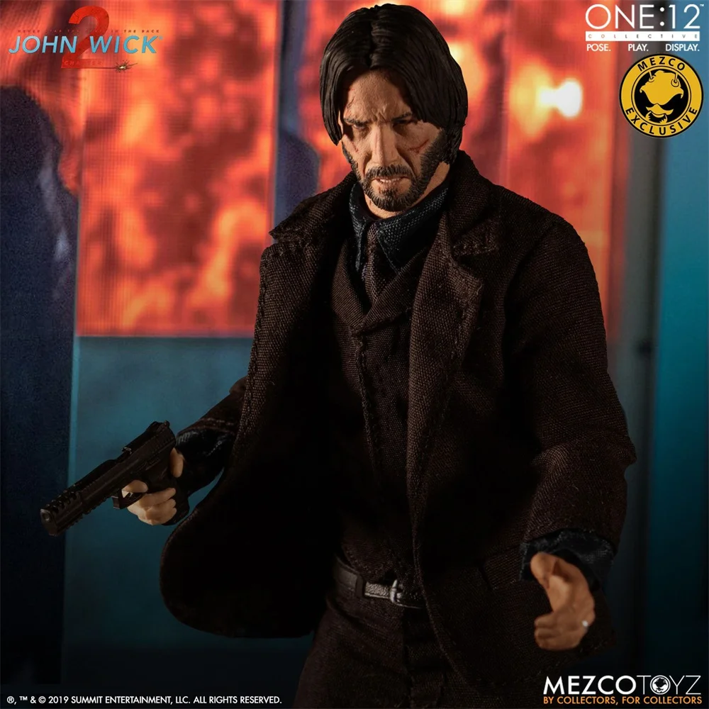 Chapter 2 Deluxe Edition Mezco 1/12 Scale God Killer John Wick Full Set Model 6-inch Action Figure Doll for Fans Collection