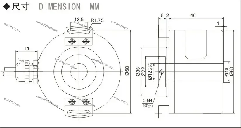 12mm Hollow Axis Photoelectric Rotary Encoder K6012 1024 Pulse 1024 ABZ Three-phase 5-24v