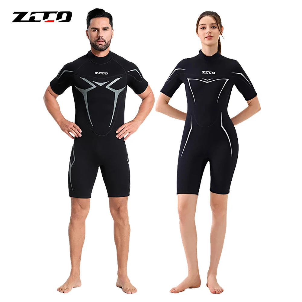 

3MM Neoprene Wetsuit Men Short Sleeve One-piece Scuba Wetsuit Surfing Sun Protection Warm Snorkeling Women Diving Surfing Suit