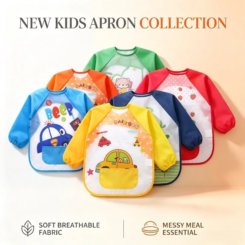 Waterproof EVA Baby Apron Wash-free Infant Cartoon Baby Bibs Saliva Towel for Boys Girls Burp Cloth Toddler Apron Stuff Clothes