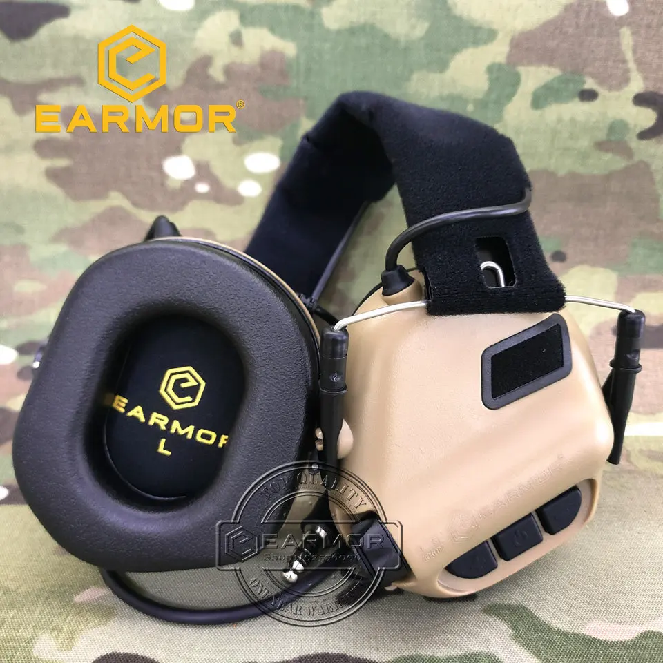 EARMOR-auriculares tácticos M32 MOD4 TAN, protección auditiva, orejeras de tiro con micrófono, amplificación de sonido