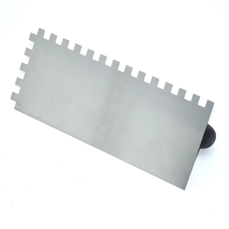 11Inch  Square Notch Trowel Stainless Steel Blade Soft Grip Handle Concrete Construction Masonry Tile  Perfect Tool for Cement