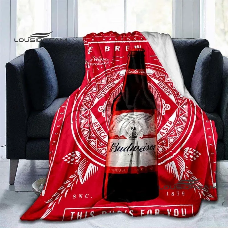 Classic Budweiser Beer Blanket 3D printing Flannel Throw blanket gifts for beer lovers sheet Sofa Travel Camping thermal blanket