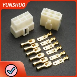 10PCS 1 2 3 4 6 8 Way 6.3mm Electrical Multi Plug Connector Terminal Block Pin Wiring