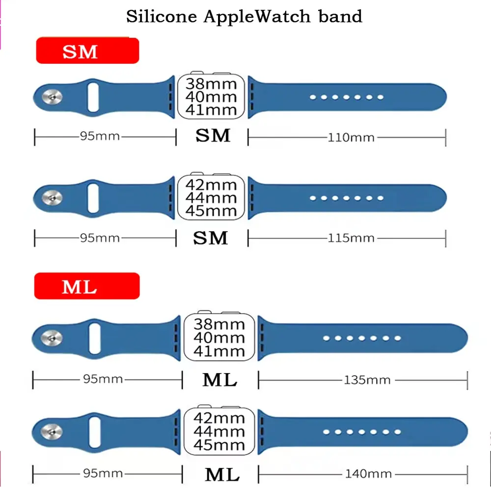 Silicone Strap For Apple Watch Band 45mm Ultra 2 49mm 44mm 41mm 42mm 40/38mm sport bracelet iwatch series 9 8 7 6 5 4 3 se strap
