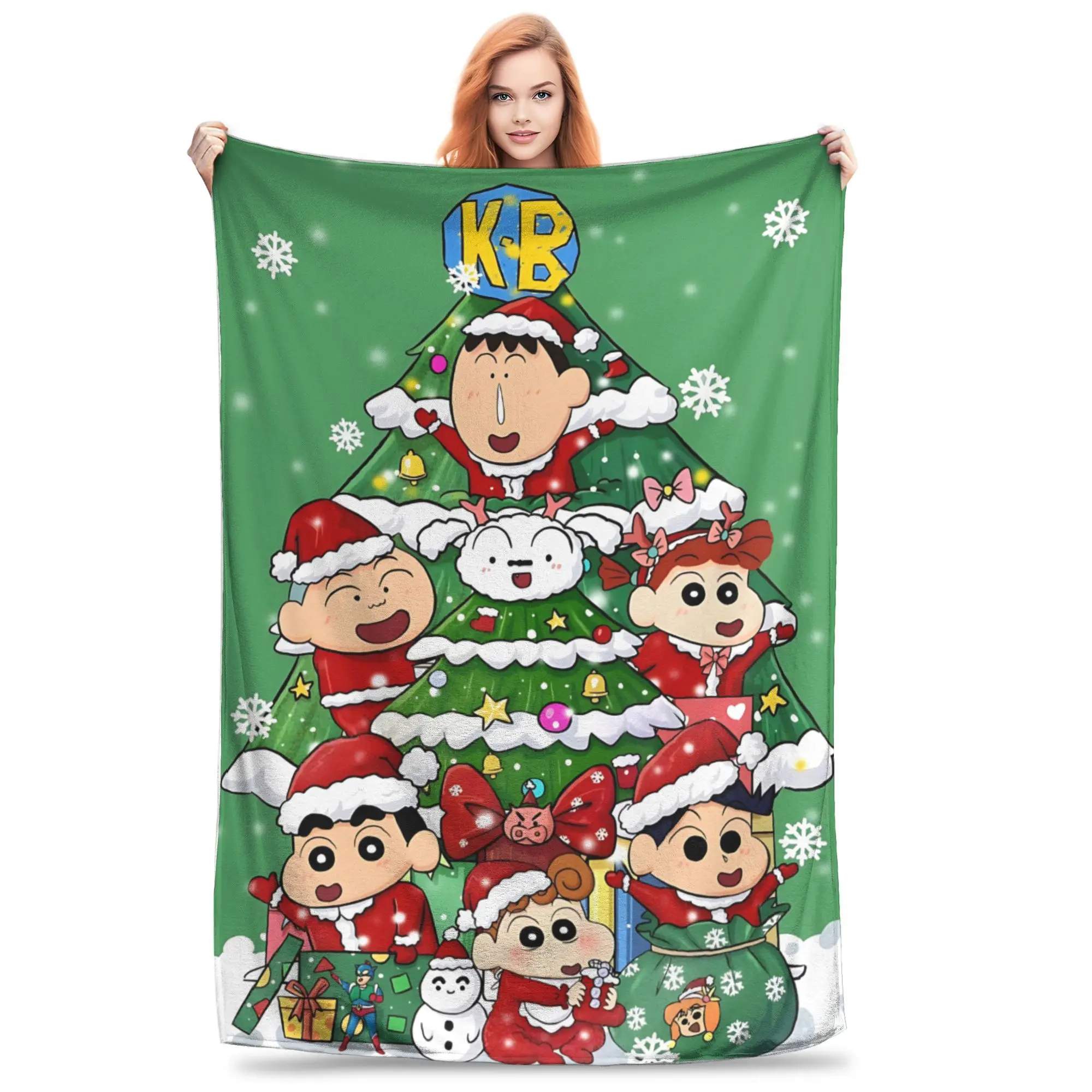 1PC home Cutecore Crayon S Shin chan  Blanket Super Cosy Plush Home Living Room Sofa halloween