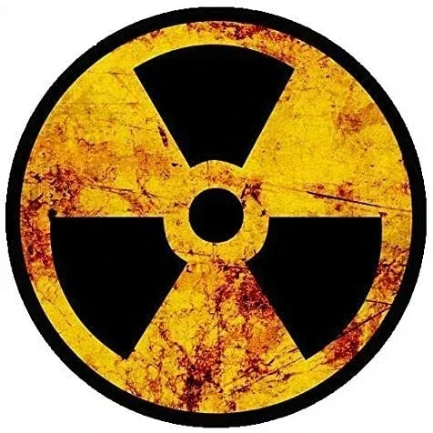 Personality Warning of Radioactive Nuclear Radiation Rusting Car Sticker Symbol Sticker Car Notebook Bumper, 10cm