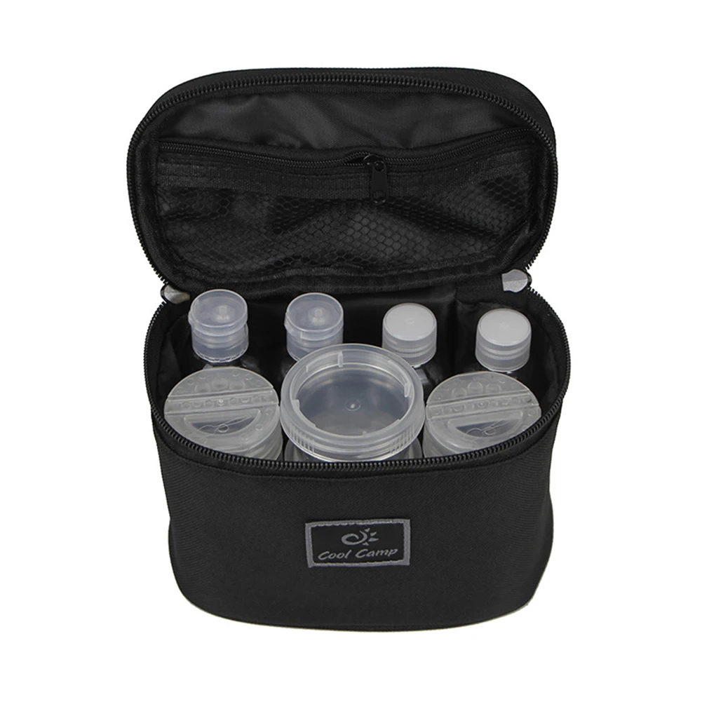 /Camping /Seasoning /Jar Set Outdoor Spice Kit Portable Condiment Dispenser With Transparent PET Bottles And Oxford Cloth Storag