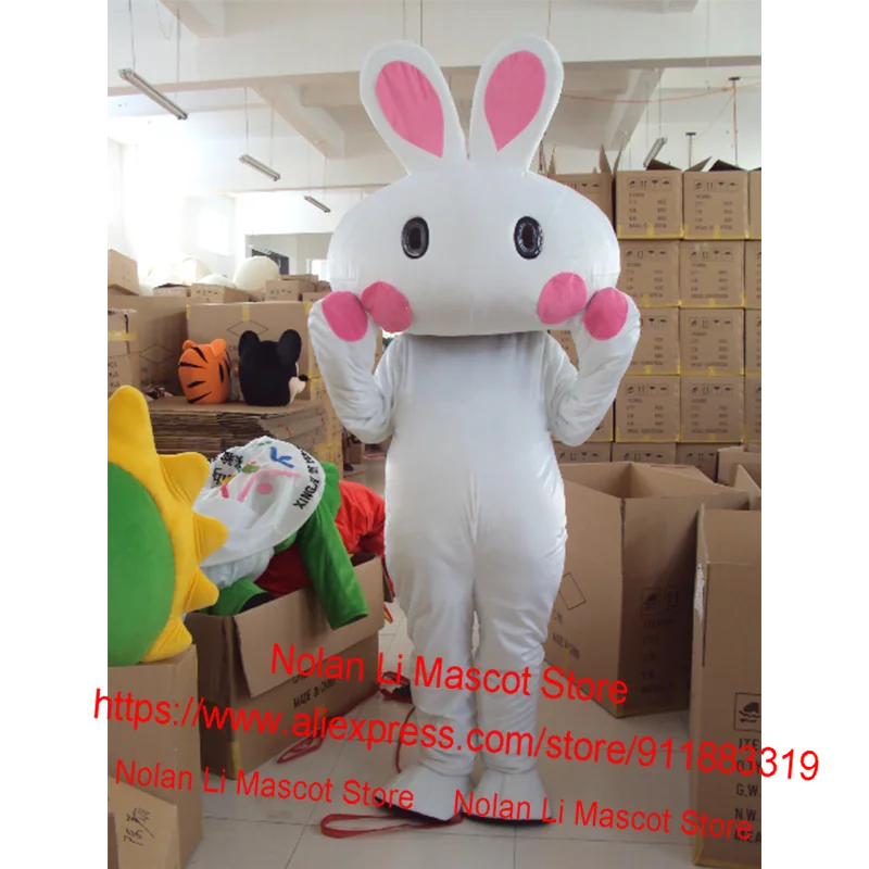 Vêtements de mascotte de lapin intelligent mignon, ensemble de dessin animé, jeu de plis, randonnée, carnaval, cadeau publicitaire, taille adulte 1300, savoir chaud